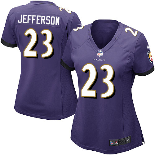 Nike Ravens #23 Tony Jefferson Purple Team Color Women's Stitched NFL New Elite Jersey